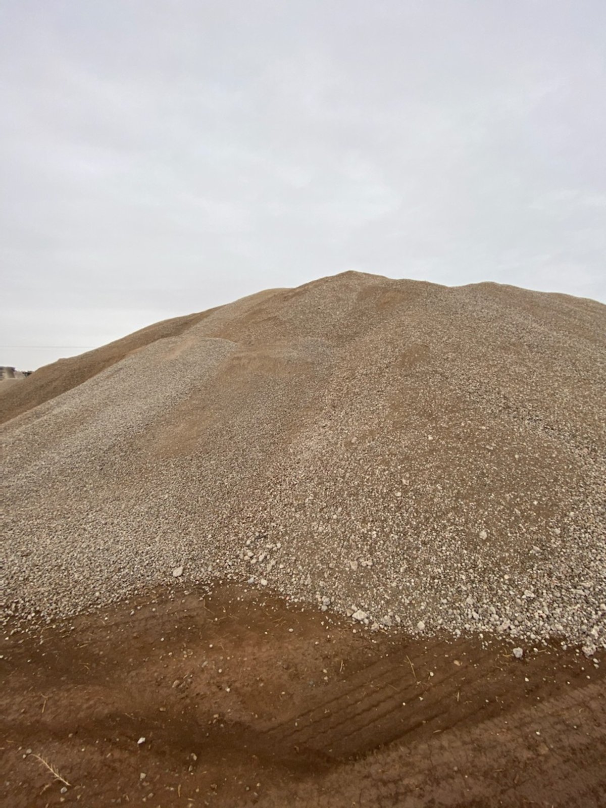 A large stockpile of screened aggregate at the Smith's Materials yard